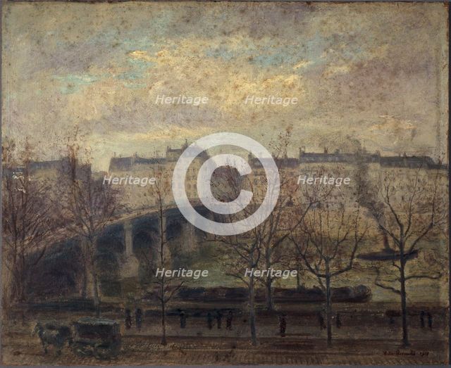 Pont de la Tournelle in 1918, 1918. Creator: Victor Lecomte.