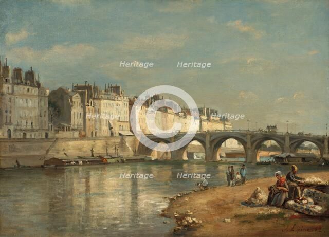 Pont de la Tournelle, Paris, 1862. Creator: Stanislas Lepine.