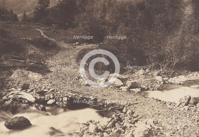 Pont de l'ardoise pris en revenant de la cascade des Parisiens, Luchon, 1853. Creator: Joseph Vigier.