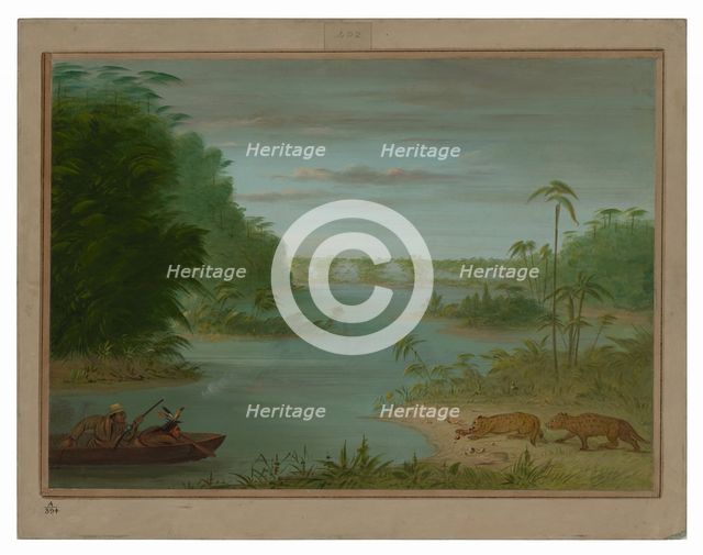 Pont de Palmiers and Tiger Shooting, 1854/1869. Creator: George Catlin.