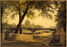 Pont de Solferino and the Pavillon de Flore, seen from Quai d'Orsay, in 1888. Creator: Charles Mercier