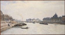 Pont des Arts, view of the Pont Royal, c1884. Creator: Stanislas Lepine