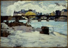 Pont des Arts and the tip of l'ile de la Cite, c1880. Creator: Unknown