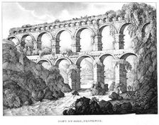 Pont du Gard, Nimes, southern France, 19th century