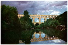 Pont du Gard, Roman aqueduct, Nimes, France, (1956)