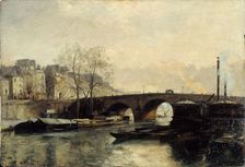 Pont Marie seen from Quai des Celestins, 1886. Creator: Paul Schaan