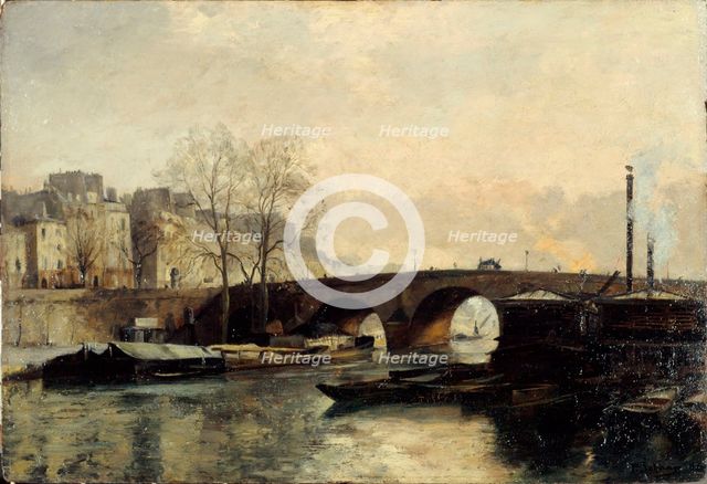 Pont Marie seen from Quai des Celestins, 1886. Creator: Paul Schaan.