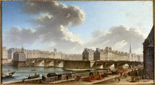 Pont-Neuf and the Cite, seen from Quai de Conti, 1772. Creator: Nicolas Raguenet