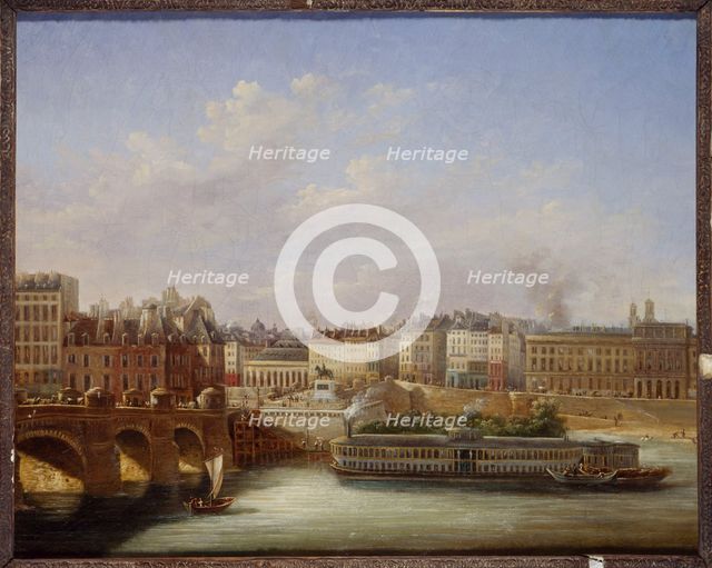 Pont-Neuf and the Quai de Conti in 1830. Creator: Paul Mallard.