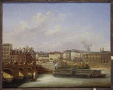 Pont-Neuf and the Quai de Conti in 1830. Creator: Paul Mallard