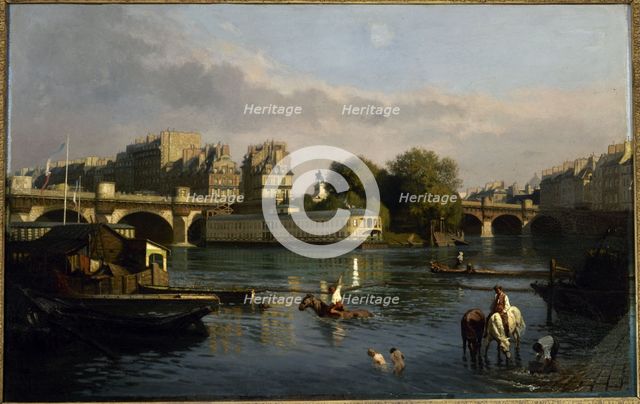 Pont-Neuf and the tip of Ile de la Cite, c1860. Creator: Theophile Meunier.
