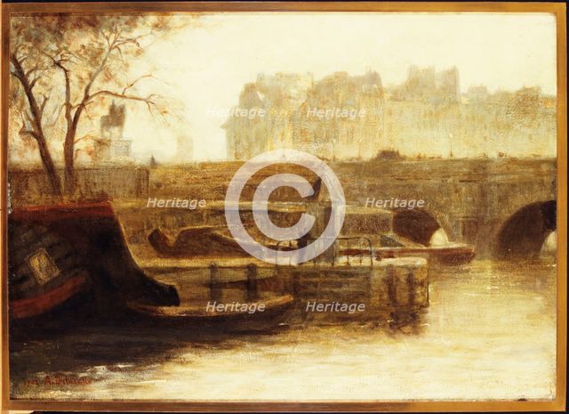 Pont-Neuf and Ile de la Cite, seen from the Quai Conti, 1902. Creator: Mathilde Angele Delasalle.