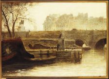 Pont-Neuf and Ile de la Cite, seen from the Quai Conti, 1902. Creator: Mathilde Angele Delasalle