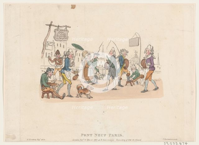 Pont Neuf, Paris, May 1, 1803., May 1, 1803. Creator: Thomas Rowlandson.