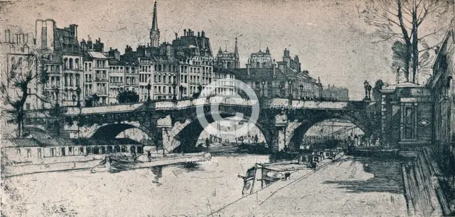'Pont Neuf: plate one from the Paris Set', 1904. Artist: David Young Cameron.