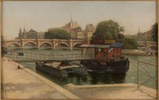 Pont-Neuf seen from the Louvre quay, 1900. Creator: Julien Hippolyte Feron