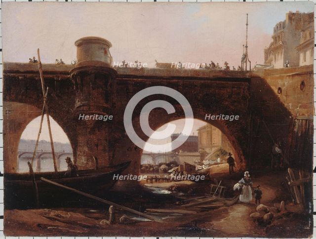 Pont-Neuf, seen from the right bank, around 1830. Creator: Unknown.