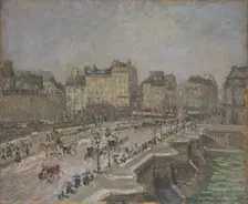 Pont Neuf, snow effect, 2nd series 1902. Creator: Camille Pissarro