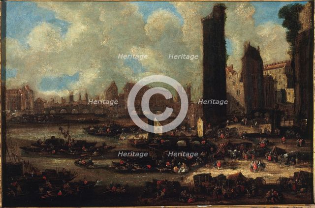 Pont-Neuf, the Cite, and the Porte de Nesle, around 1650. Creator: Pieter Casteels.