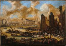 Pont-Neuf, the Cite, the tower and the Porte de Nesle, around 1650, c1650. Creator: Pieter Casteels