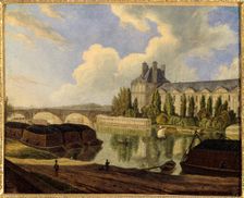 Pont Royal and the Pavillon de Flore, seen from Quai Voltaire, 1831. Creator: Unknown