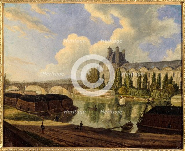 Pont Royal and the Pavillon de Flore, seen from Quai Voltaire, 1831. Creator: Unknown.