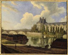 Pont Royal and the Pavillon de Flore, seen from Quai Voltaire, 1831. Creator: Unknown