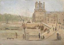 Pont Royal in Paris. Sketch, 1858-1861. Creator: David Jacobsen
