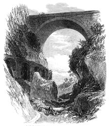 Pont St. Louis and ruins of Roman aqueduct, Mentone, 1869. Creator: Unknown