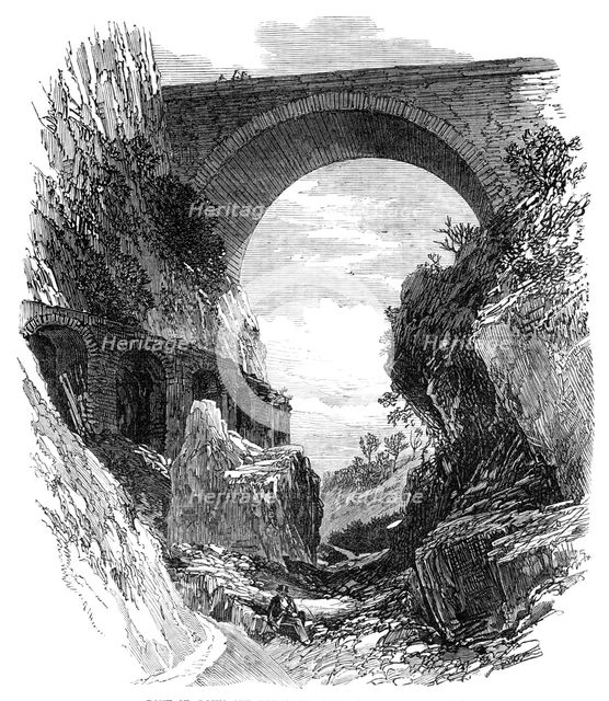 Pont St. Louis and ruins of Roman aqueduct, Mentone, 1869. Creator: Unknown.