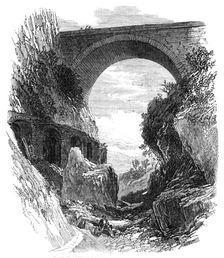 Pont St. Louis and ruins of Roman aqueduct, Mentone, 1869. Creator: Unknown