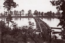 Pontoon bridge across James River, ca. 1864. Creator: William Frank Browne