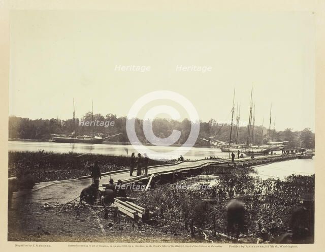 Pontoon Bridge Across The James, June 1864. Creator: James Gardner.