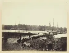 Pontoon Bridge Across The James, June 1864. Creator: James Gardner
