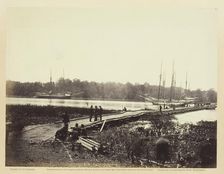 Pontoon Bridge Across The James, June 1864. Creator: James Gardner