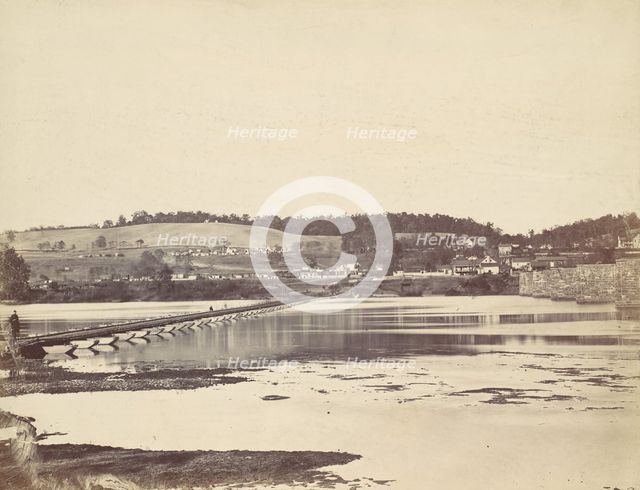 Pontoon Bridge, Across the Potomac, at Berlin, Maryland, November 1862, 1862. Creator: Alexander Gardner.