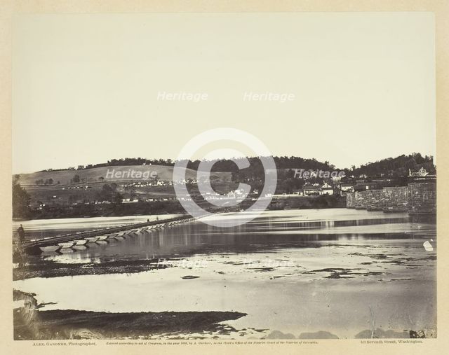 Pontoon Bridge Across the Potomac, at Berlin, November 1862. Creator: Alexander Gardner.
