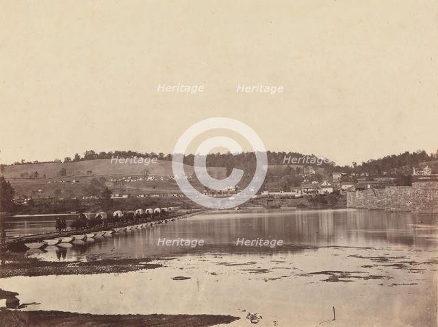 Pontoon Bridge Across the Potomac, Berlin, October 1862, 1862. Creator: Alexander Gardner.