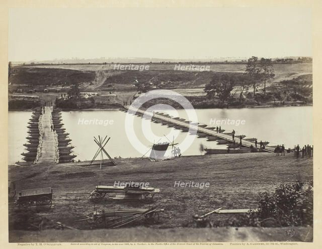 Pontoon Bridge Across the Rappahannock, May 1863. Creator: Alexander Gardner.