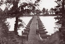 Pontoon Bridge at Deep Bottom, James River, 1864. Creator: Andrew Joseph Russell