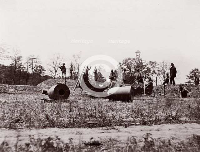 Pontoon Bridge at Deep Bottom, James River, 1864. Creator: Andrew Joseph Russell.