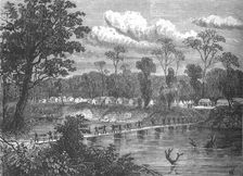 Pontoon-bridge on the Prah c1880. Artist: W.P.