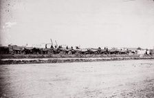 Pontoon Bridge Train, James River, 1864. Creator: Andrew Joseph Russell