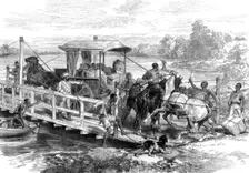 Pontoon over the Vaal River, Klipdrift, South African diamond fields, 1874