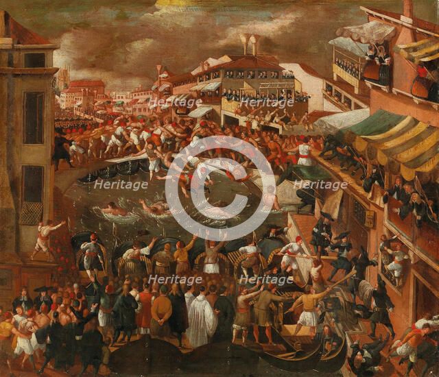 Ponte dei Pugni in Venice. Creator: Heintz, Joseph, the Younger (ca 1600-after 1674).