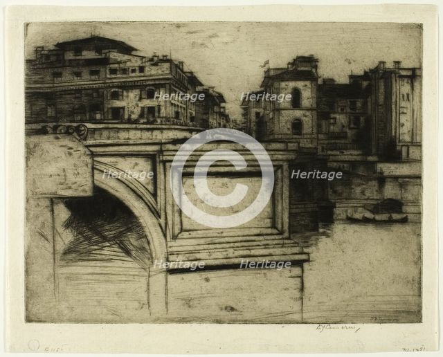 Ponte della Trinità, 1902-07. Creator: David Young Cameron.