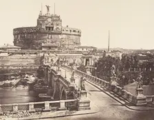Ponte e Castel S. Angelo, 1848-52. Creator: Eugène Constant