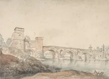 Ponte Molle, Rome, 18th century. Creator: Attributed to Joseph Vernet