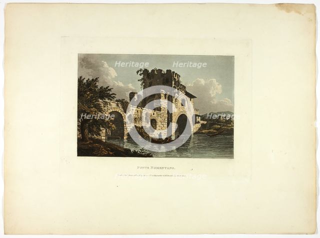Ponte Nomentano, plate twenty-seven from Ruins of Rome, published March 28, 1798. Creator: Matthew Dubourg.