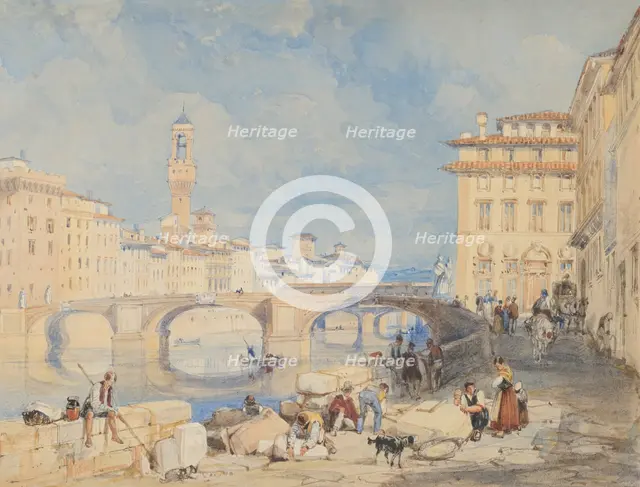 Ponte Santa Trinità, Florence, before 1832. Creator: James Duffield Harding.